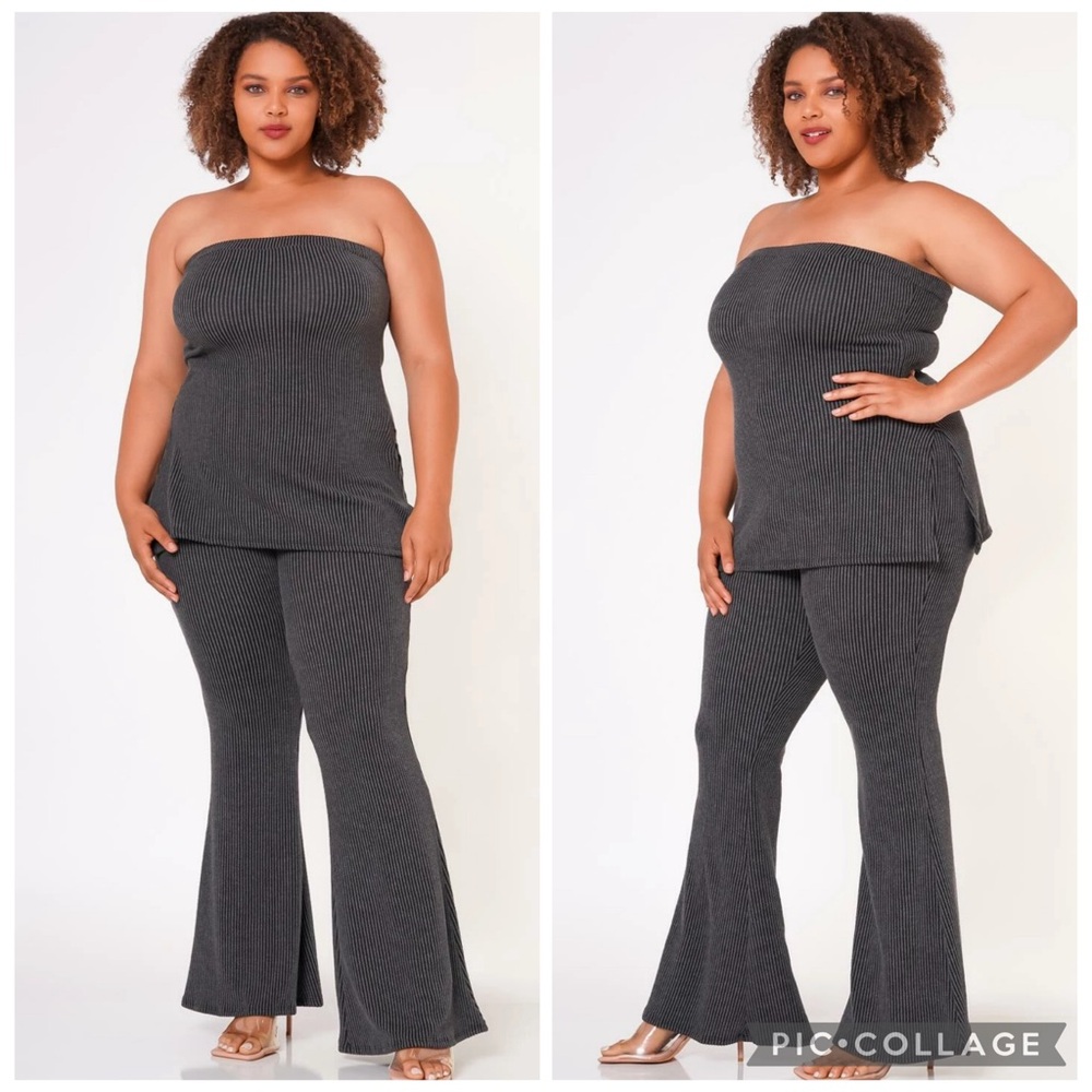 Women's Strapless Gray Jumpsuit